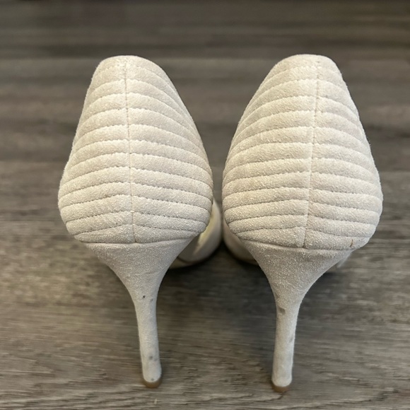 Size 10 creamy white suede BCBG heels. Gently used, still in good condition! - Picture 5 of 5